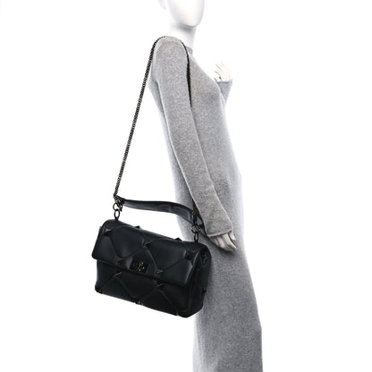 Valentino Garavani Nappa Monochrome Large Roman Stud Shoulder Bag Black 2 of 9