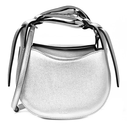 Chloe Metallic Small Grain Calfskin Kiss Bag Silver 1 of 8