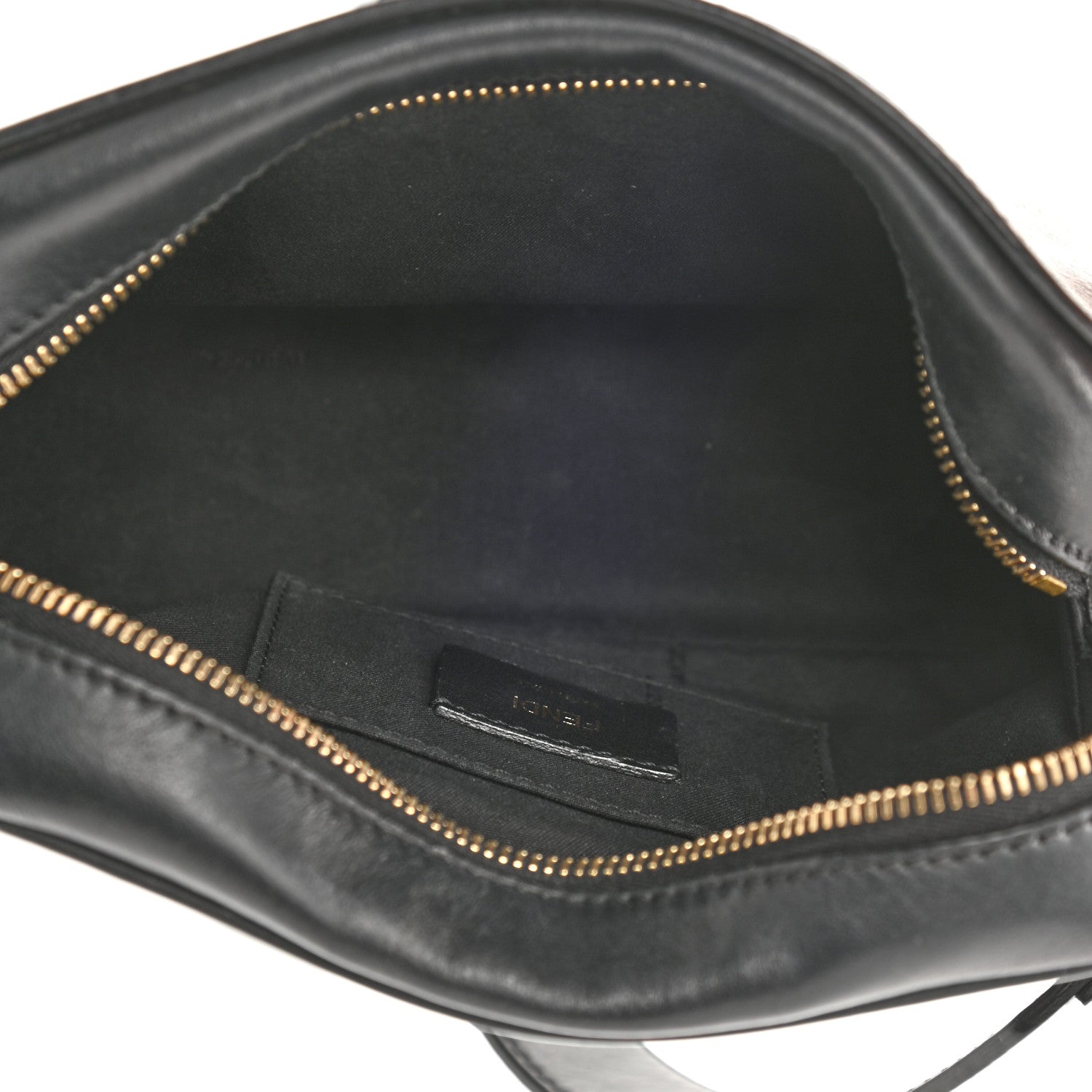 Fendi Glazed Fabric Vitello Century F is Fendi FF 1974 Stamp Patch Camera Case Mogano Panna Black 5 of 11