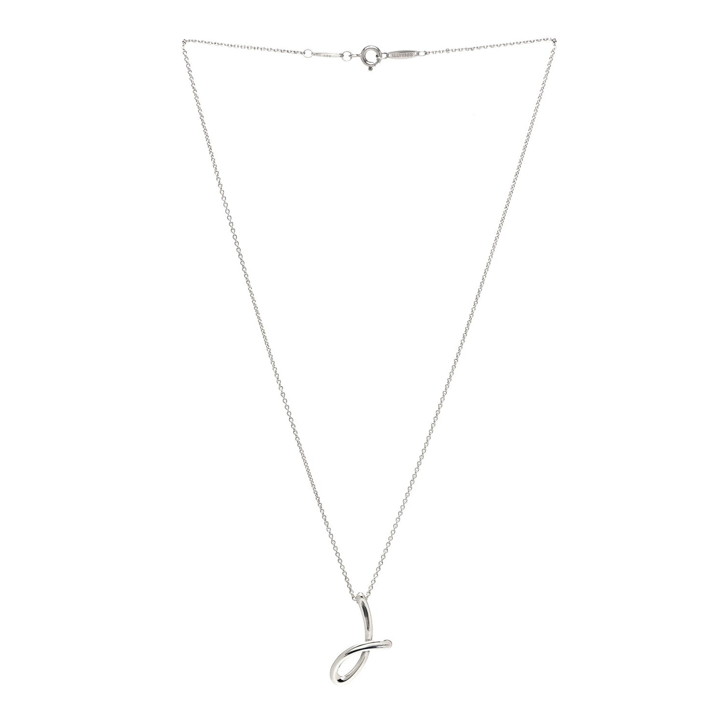 Sterling Silver Elsa Peretti Letter J Pendant Necklace