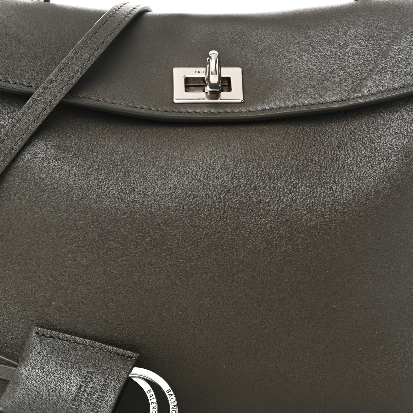 Natural Smooth Calfskin Mini Rodeo Top Handle Handbag Grey