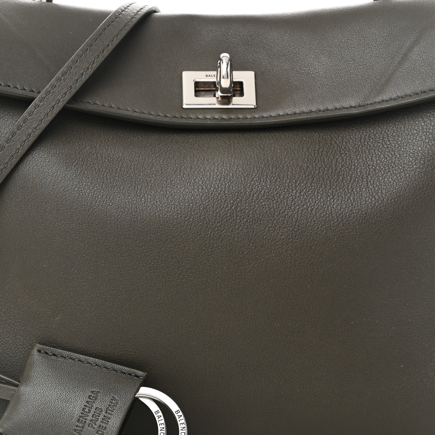 Balenciaga Natural Smooth Calfskin Mini Rodeo Top Handle Handbag Grey 7 of 10