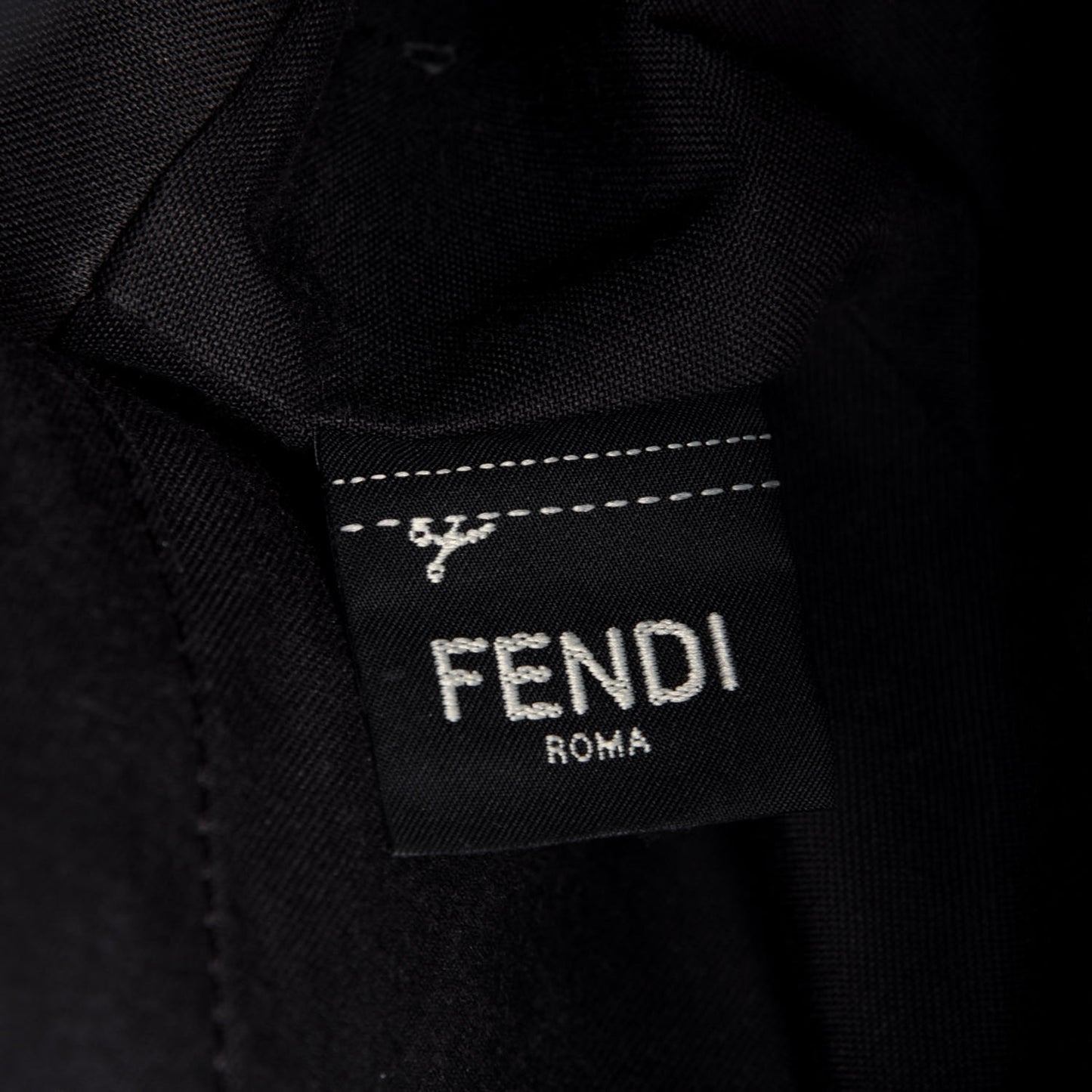 Vitello Cruise Bi-Color FF 1974 Embossed F is Fendi Drawstring Backpack Black Fragola Maya