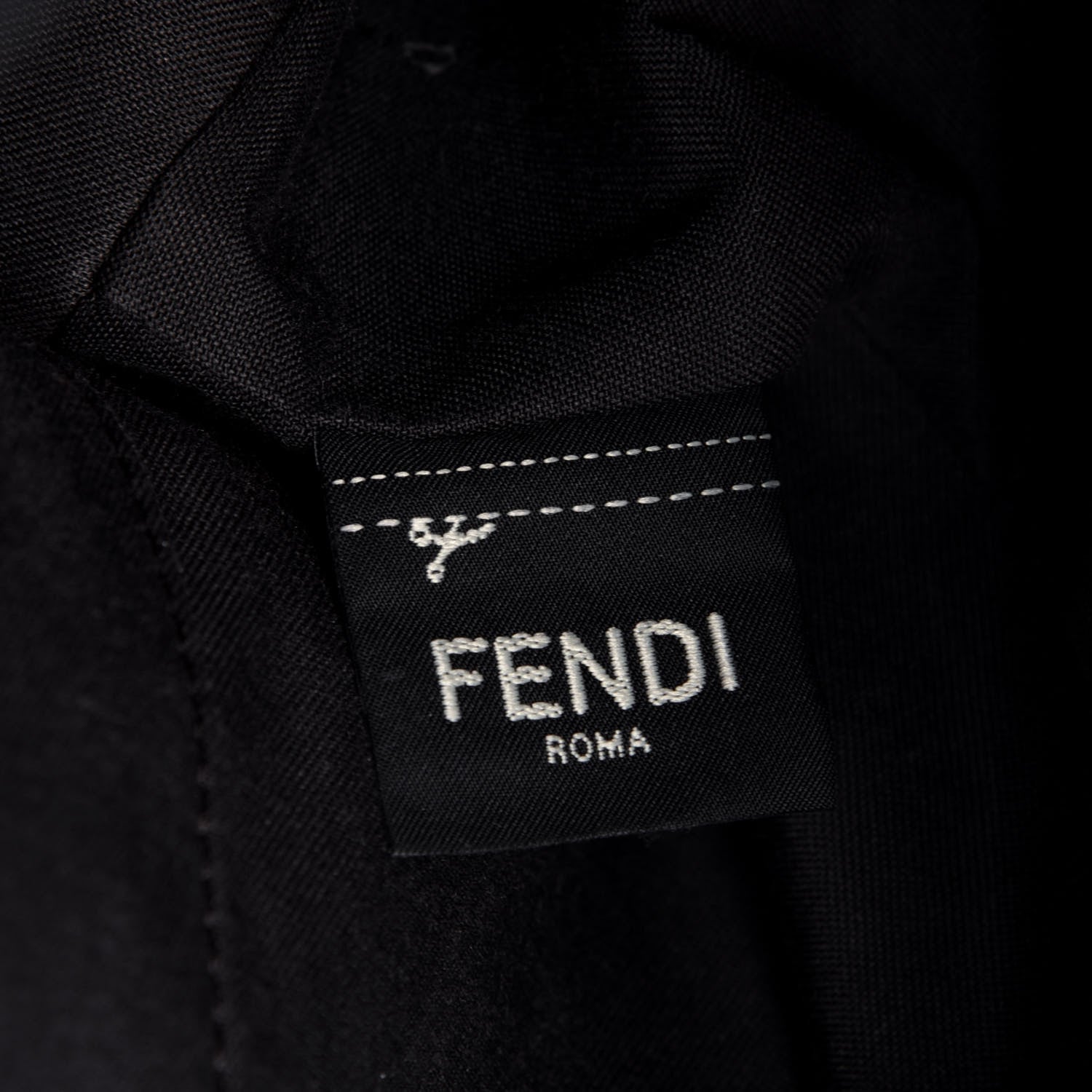 Fendi Vitello Cruise Bi-Color FF 1974 Embossed F is Fendi Drawstring Backpack Black Fragola Maya 7 of 20