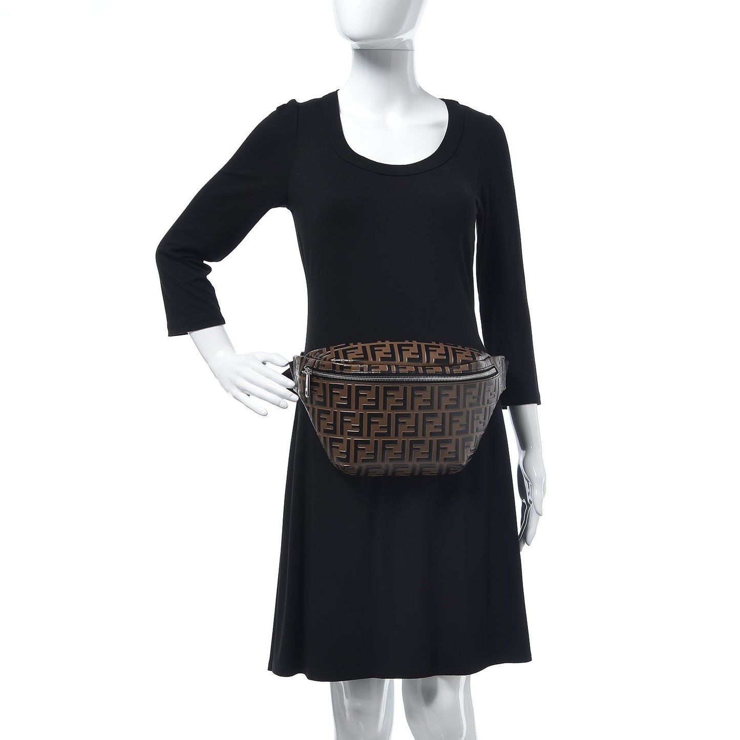 Vitello Century Bi-Color FF 1974 Embossed Belt Bag Maya Black