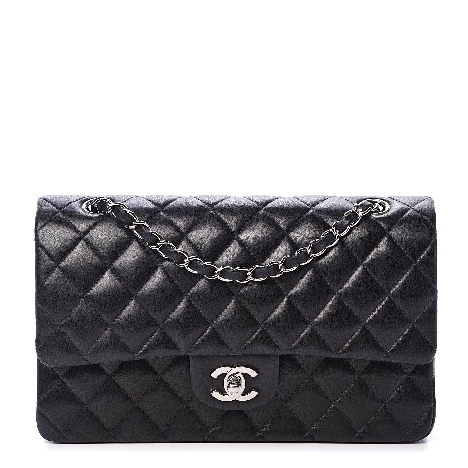 Chanel Lambskin Quilted Medium Double Flap Black 1 of 22