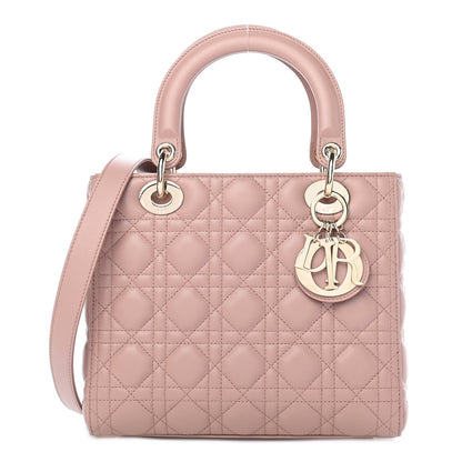 Christian Dior Lambskin Cannage Medium Lady Dior Bois de Rose 1 of 9