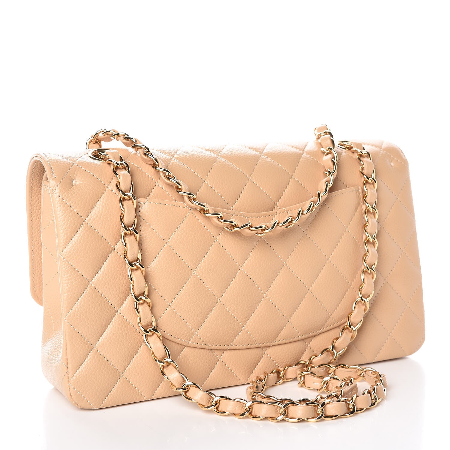 Chanel Caviar Quilted Medium Double Flap Beige Clair 3 of 10