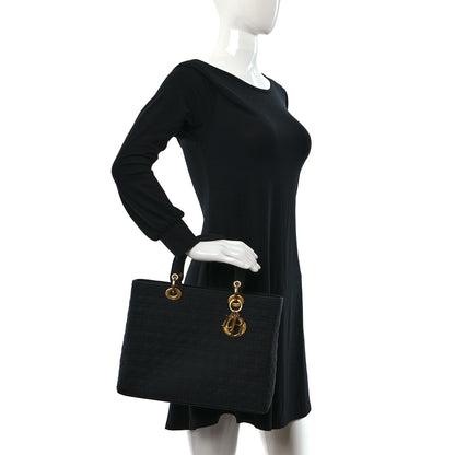 Christian Dior Nylon Cannage Large Lady Dior Black 2 of 10