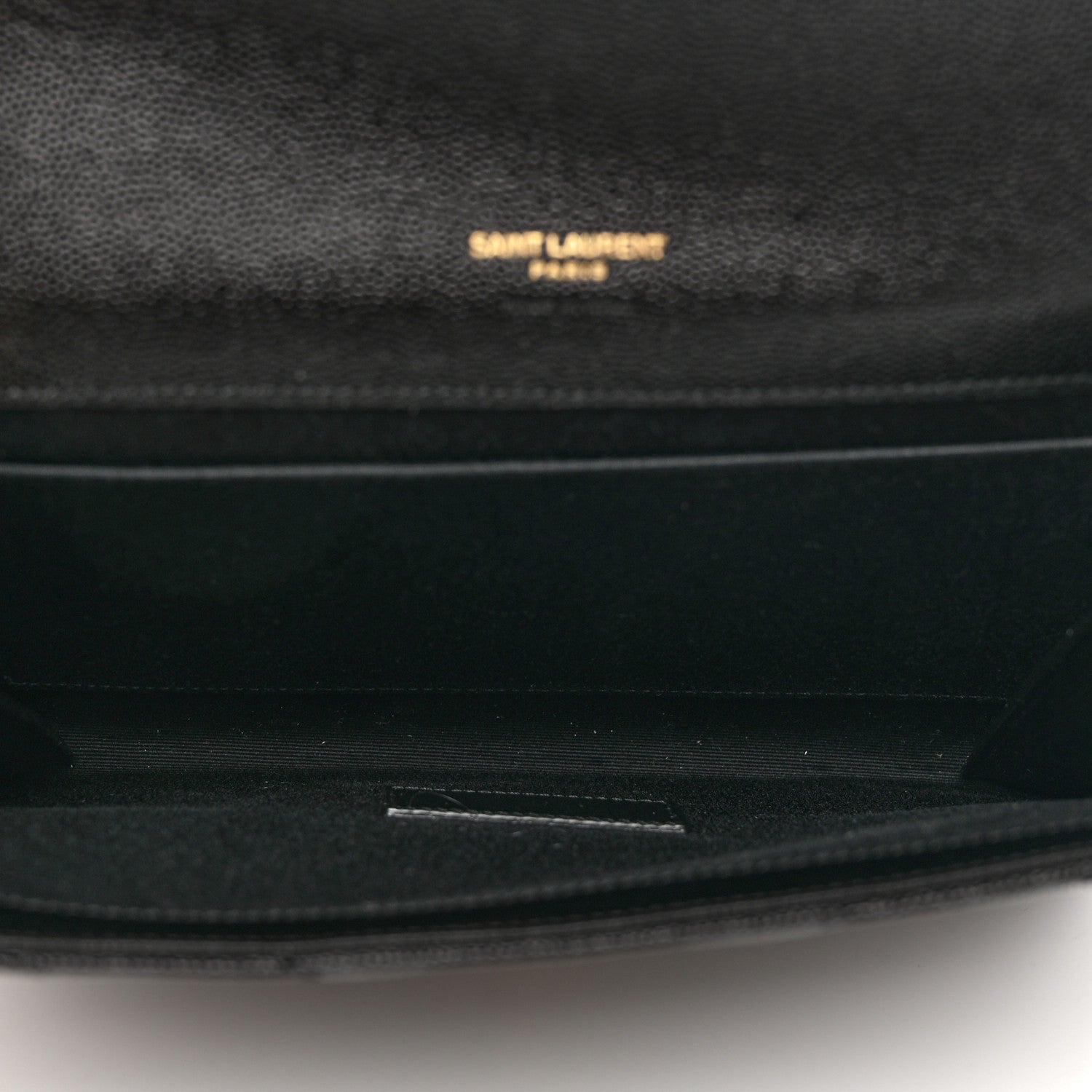 Saint Laurent Grain De Poudre Matelasse Chevron Monogram Envelope Clutch Black 4 of 6