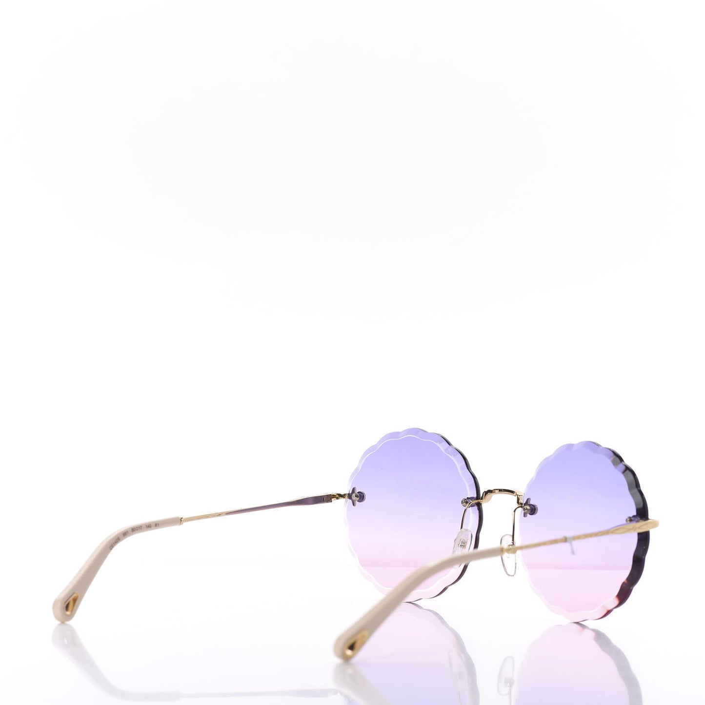 Rosie Bevelled Round Sunglasses CE142S Gold Gradient Pink