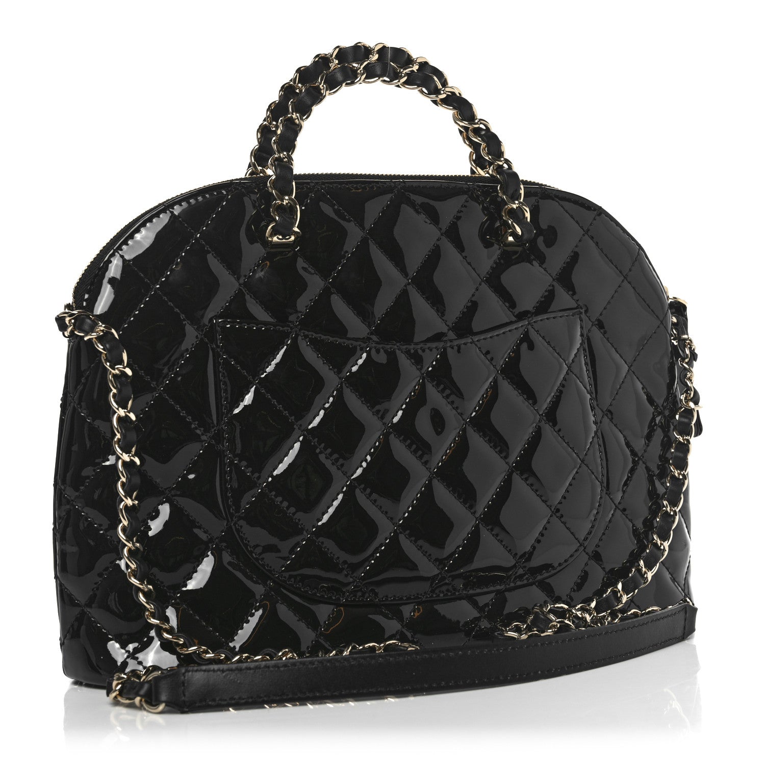 Chanel Patent Quilted Shiny Coco Small Shopping Bag Black 3 of 10