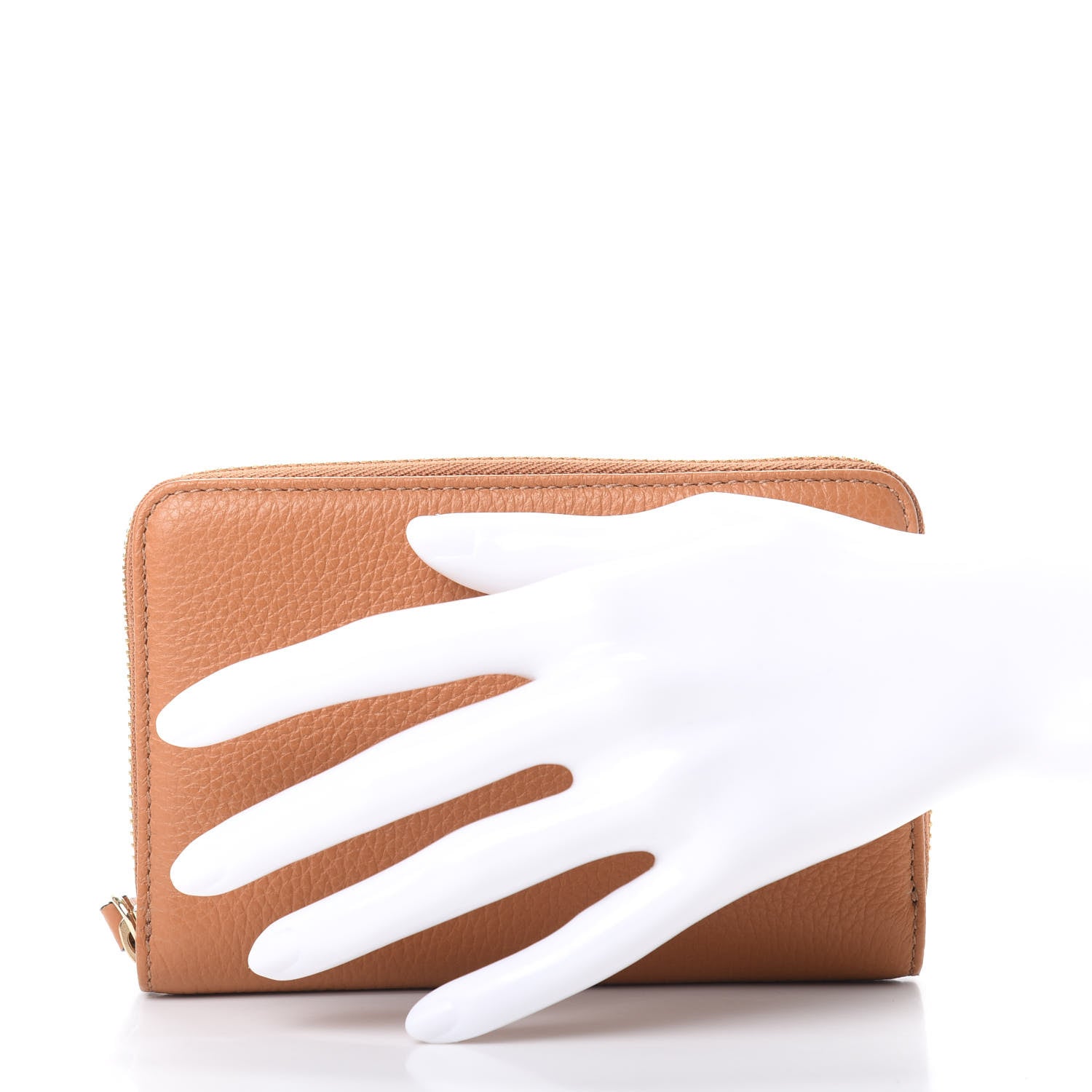 Jimmy Choo Grainy Calfskin Christy Zip Around Wallet Tan 2 of 8