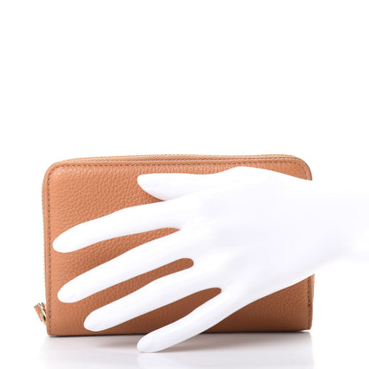 Jimmy Choo Grainy Calfskin Christy Zip Around Wallet Tan 2 of 8