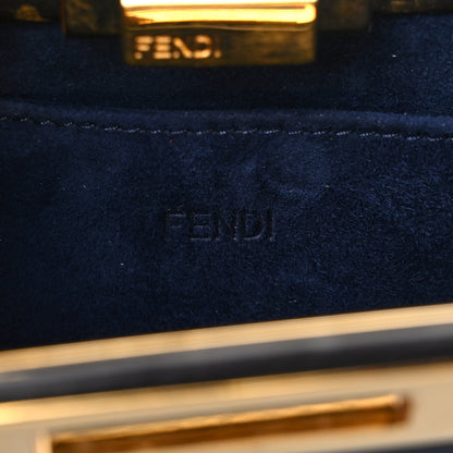 Fendi Vitello King Luxor Camoscio Peekaboo I SEE U Horizontal Satchel Bleu 6 of 6