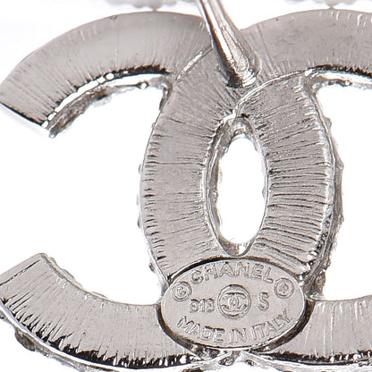 Chanel Crystal CC Earrings Silver 4 of 4