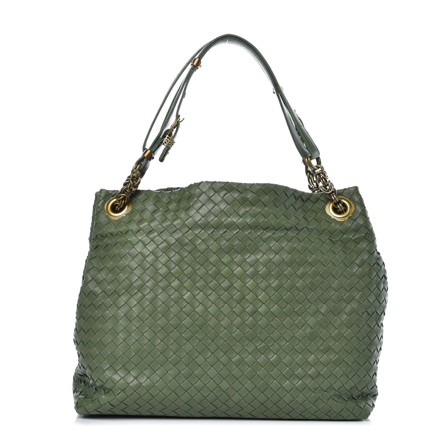 Nappa Intrecciato Shoulder Bag Foglia