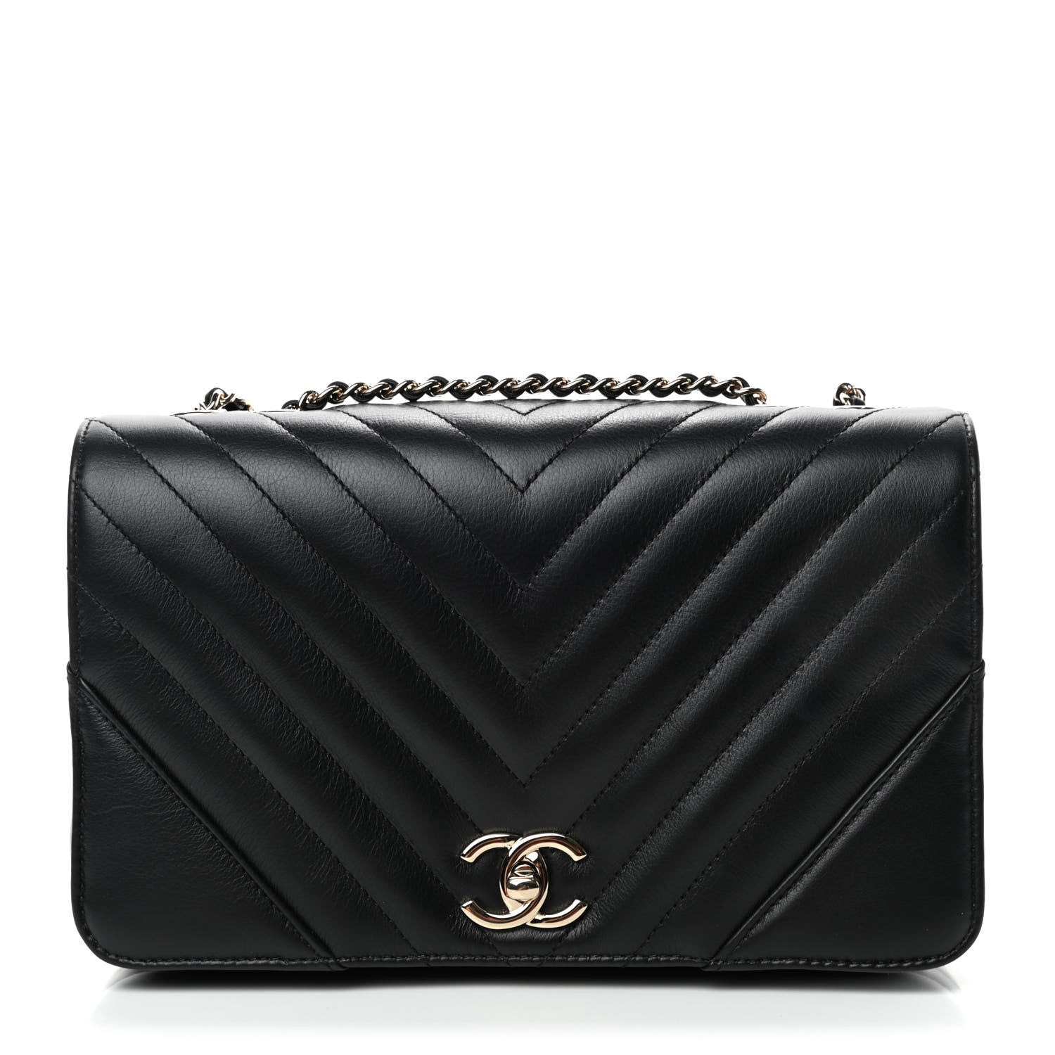 Chanel Calfskin Chevron Quilted Small Statement Flap Black 1 of 4