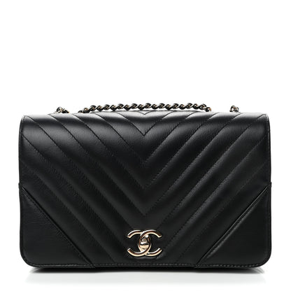 Chanel Calfskin Chevron Quilted Small Statement Flap Black 1 of 4