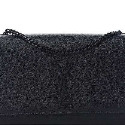 Saint Laurent Grain De Poudre Medium Classic Monogram Kate Satchel Black 10 of 10