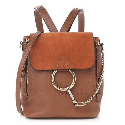 Chloe Suede Calfskin Mini Faye Backpack Tan 1 of 18