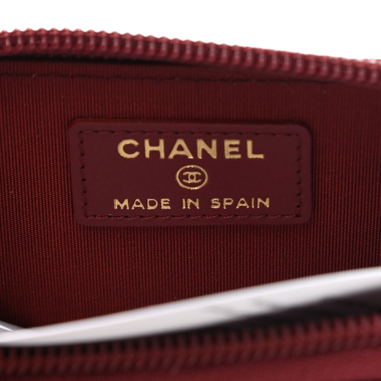 Caviar Quilted Boy Zip Around Coin Purse Wallet Burgundy