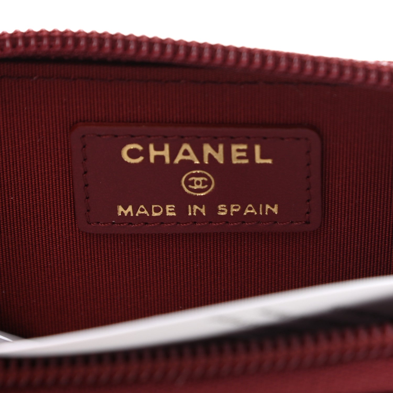 Chanel Caviar Quilted Boy Zip Around Coin Purse Wallet Burgundy 6 of 8