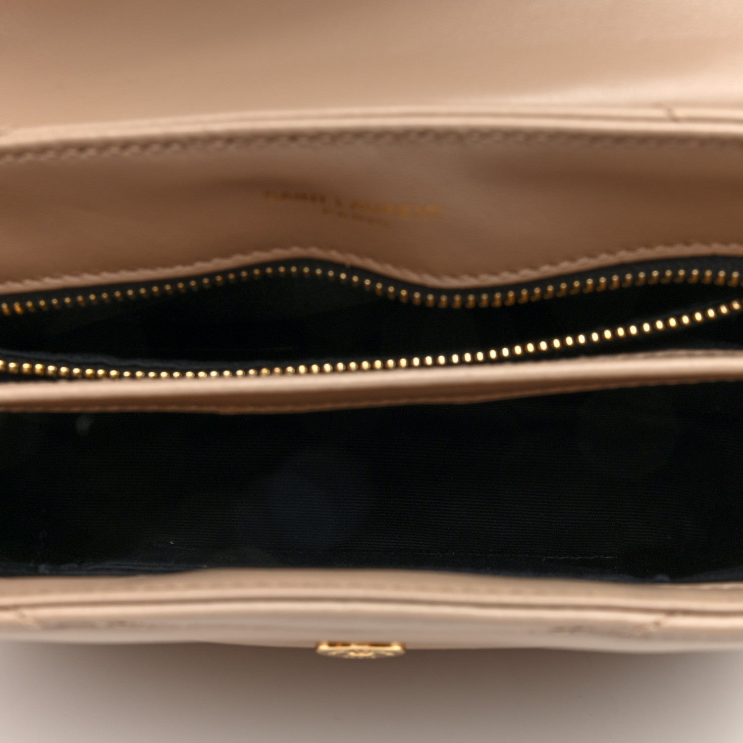 Saint Laurent Calfskin Y Quilted Monogram Toy Loulou Crossbody Bag Dark Beige 5 of 9