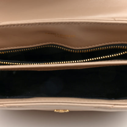 Saint Laurent Calfskin Y Quilted Monogram Toy Loulou Crossbody Bag Dark Beige 5 of 9