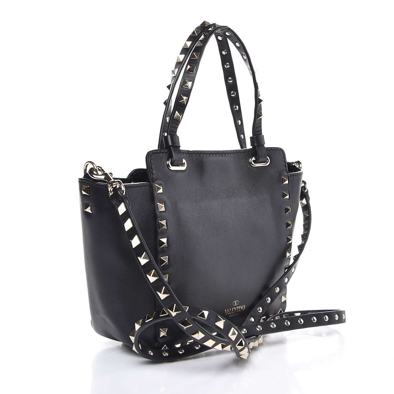 Valentino Garavani Vitello Mini Rockstud Tote Black 4 of 8