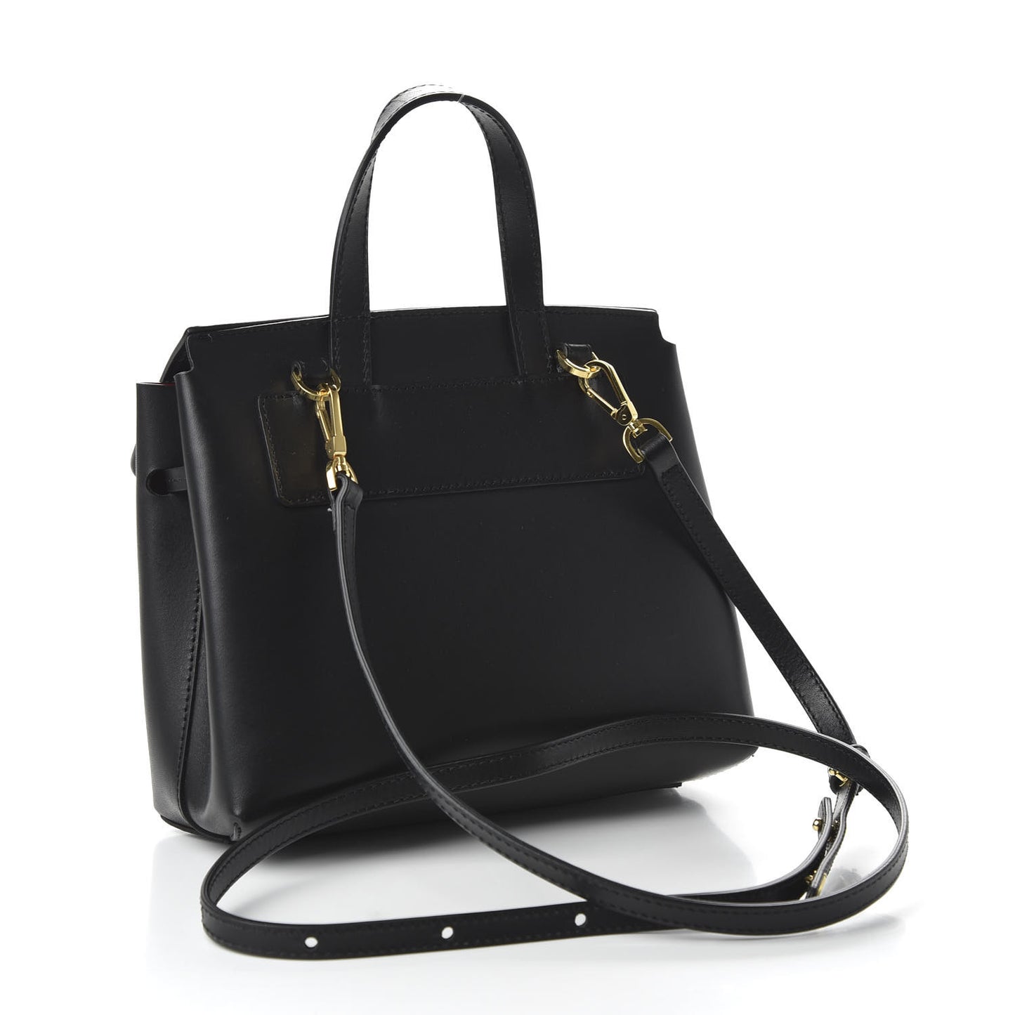 Calfskin Mini Mini Lady Bag Black Flamma