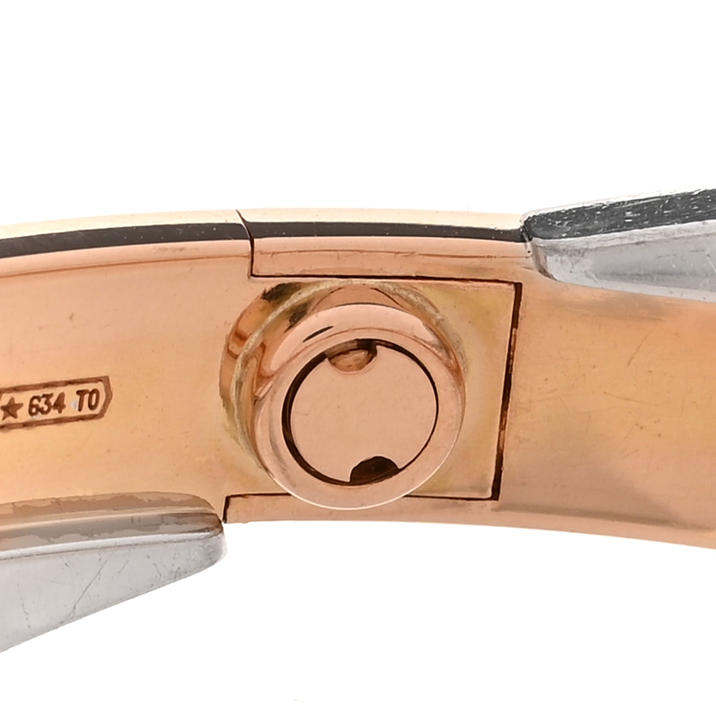 18K Pink White Gold Diamond Double LOVE Paved Bracelet 17