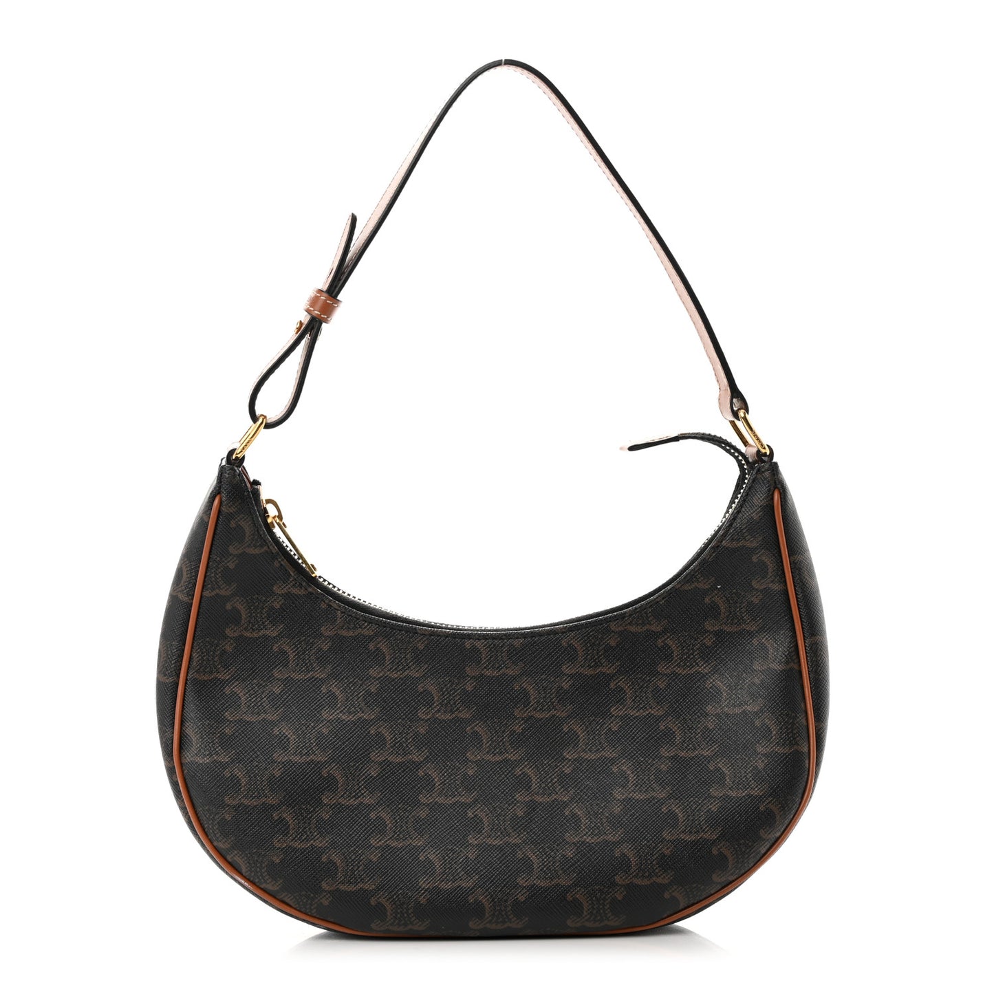 Triomphe Canvas Calfskin Ava Shoulder Bag Tan