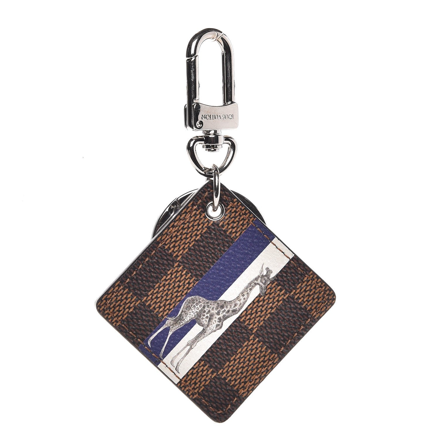 Louis Vuitton Damier Ebene Illustre Savane Giraffe Bag Charm Key Holder 1 of 3