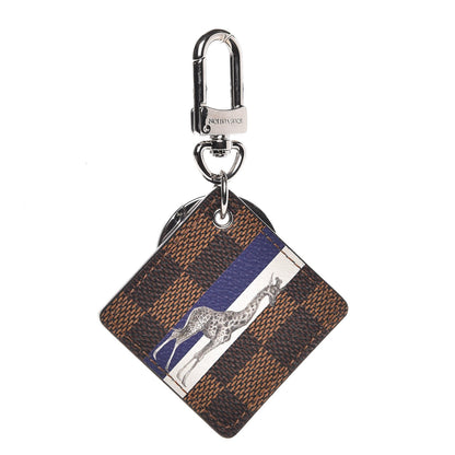 Louis Vuitton Damier Ebene Illustre Savane Giraffe Bag Charm Key Holder 1 of 3