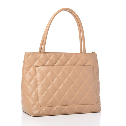 Chanel Caviar Quilted Medallion Tote Beige 3 of 11