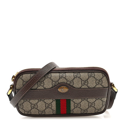 Gucci GG Supreme Monogram Web Mini Ophidia GG Bag Brown 1 of 10
