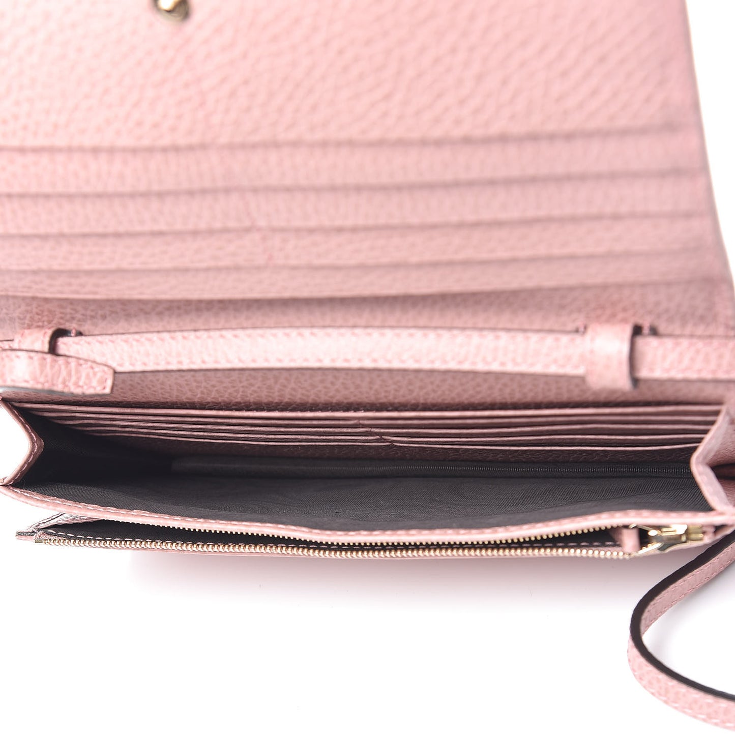 Dollar Calfskin Mini Swing Wallet Bag Soft Pink