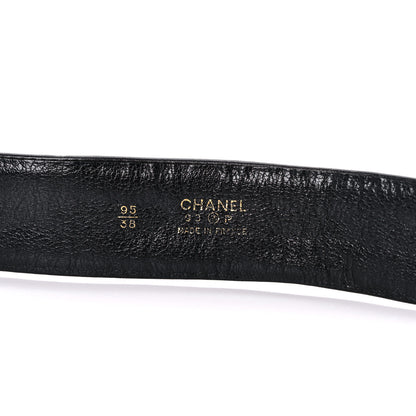 Chanel Lambskin Chain Square Buckle Belt 95 38 Black 3 of 7