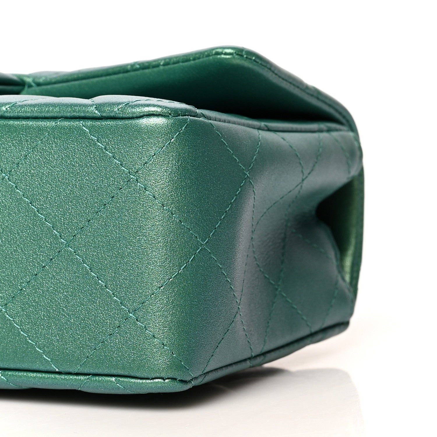 Chanel Iridescent Calfskin Quilted Mini Rectangular Flap Green 10 of 11