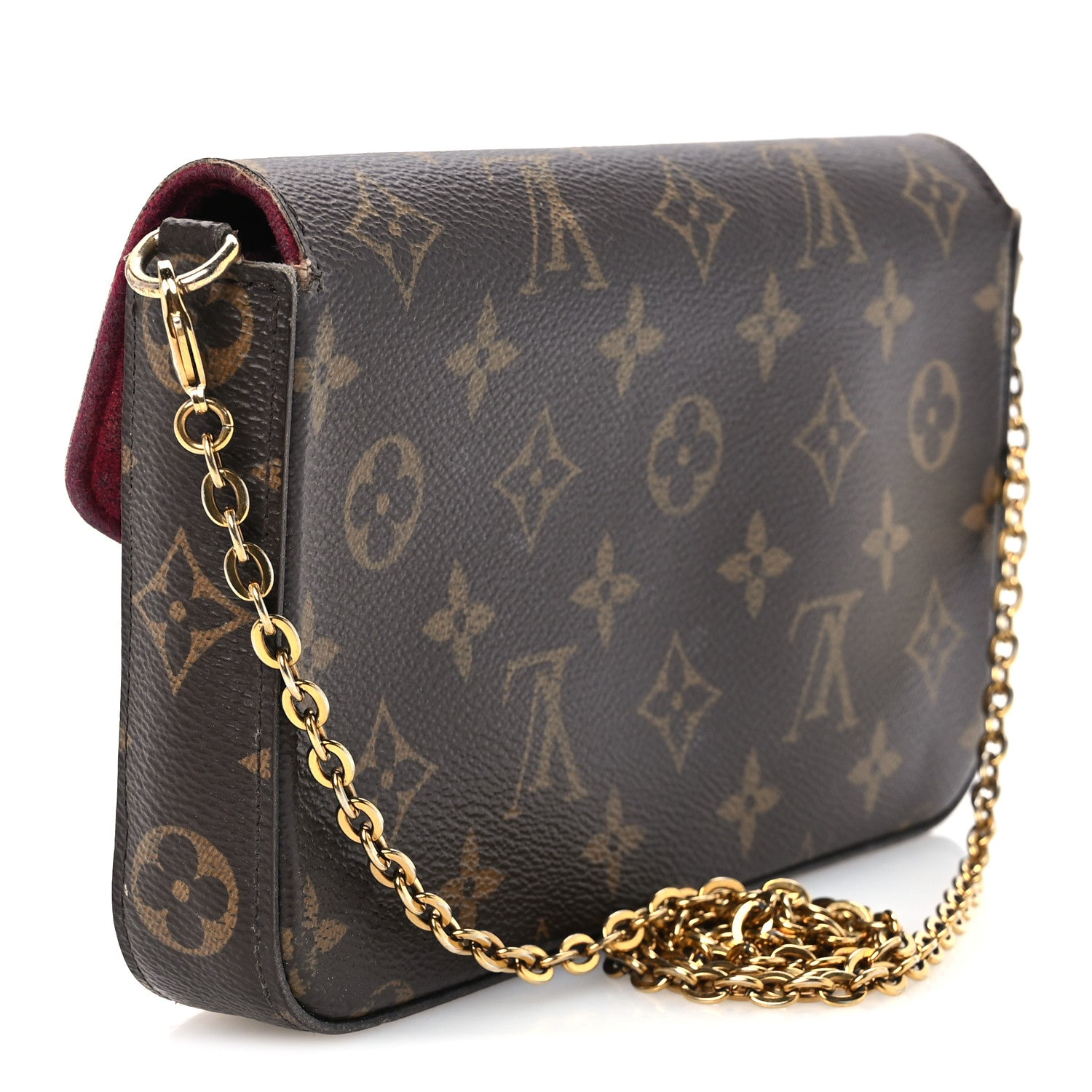 Louis Vuitton Monogram Pochette Felicie Chain Wallet Fuchsia 3 of 12