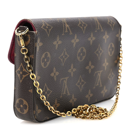 Louis Vuitton Monogram Pochette Felicie Chain Wallet Fuchsia 3 of 12