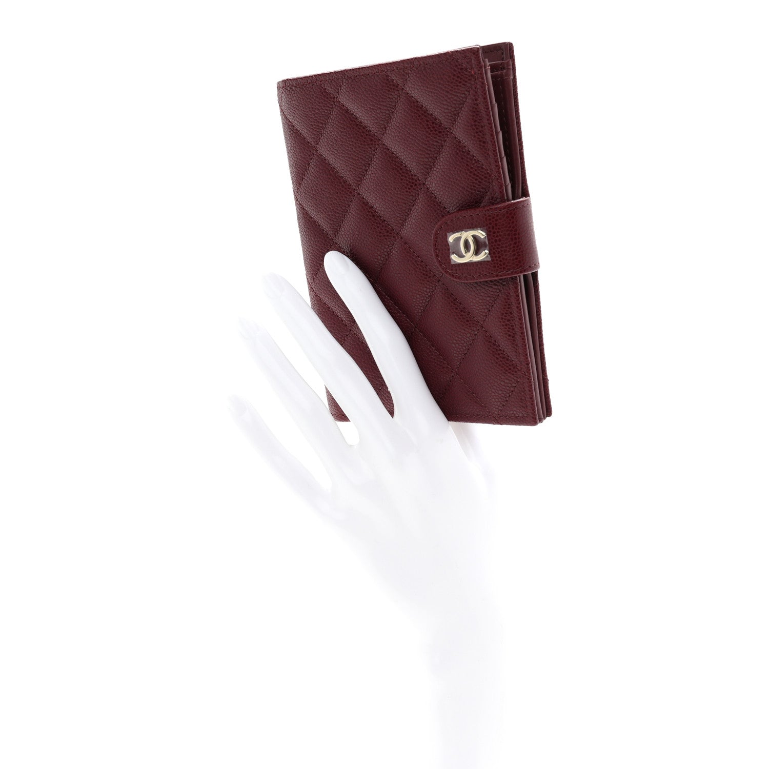 Chanel Caviar Quilted Passport Holder Dark Burgundy 2 of 8