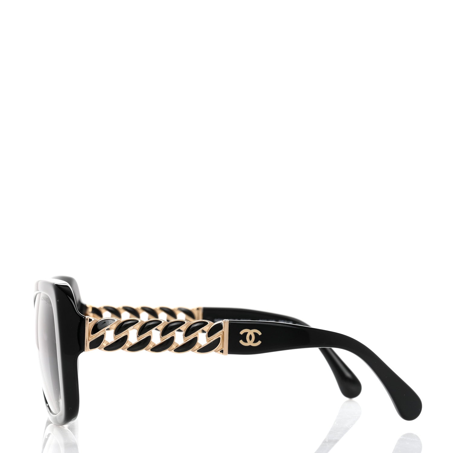 Chanel Acetate Metal Chain Square Sunglasses 5305 Black 3 of 9