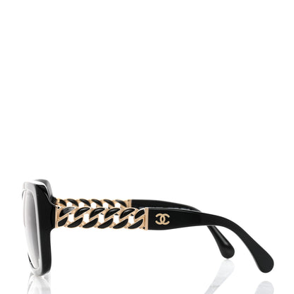 Chanel Acetate Metal Chain Square Sunglasses 5305 Black 3 of 9