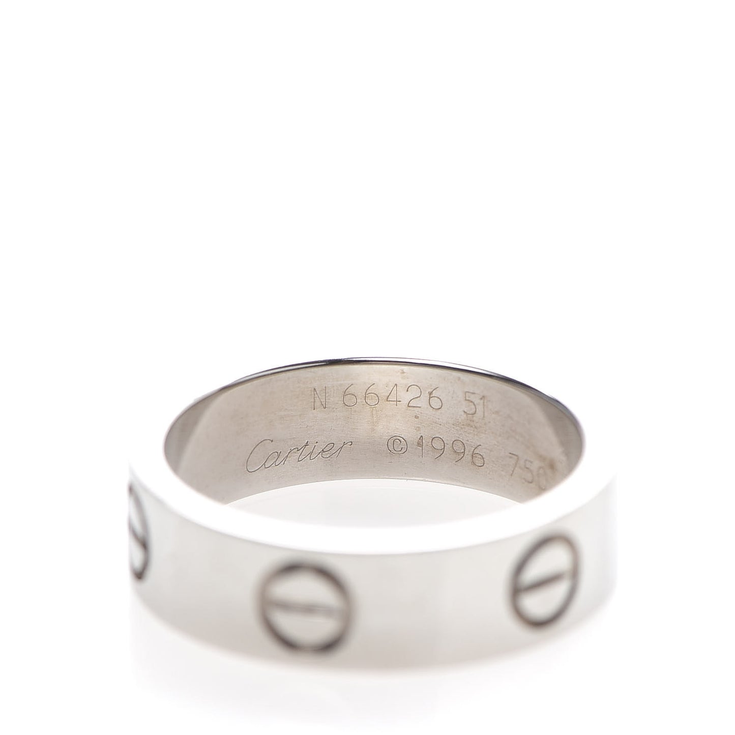 18K White Gold 5.5mm LOVE Ring 51 5.75