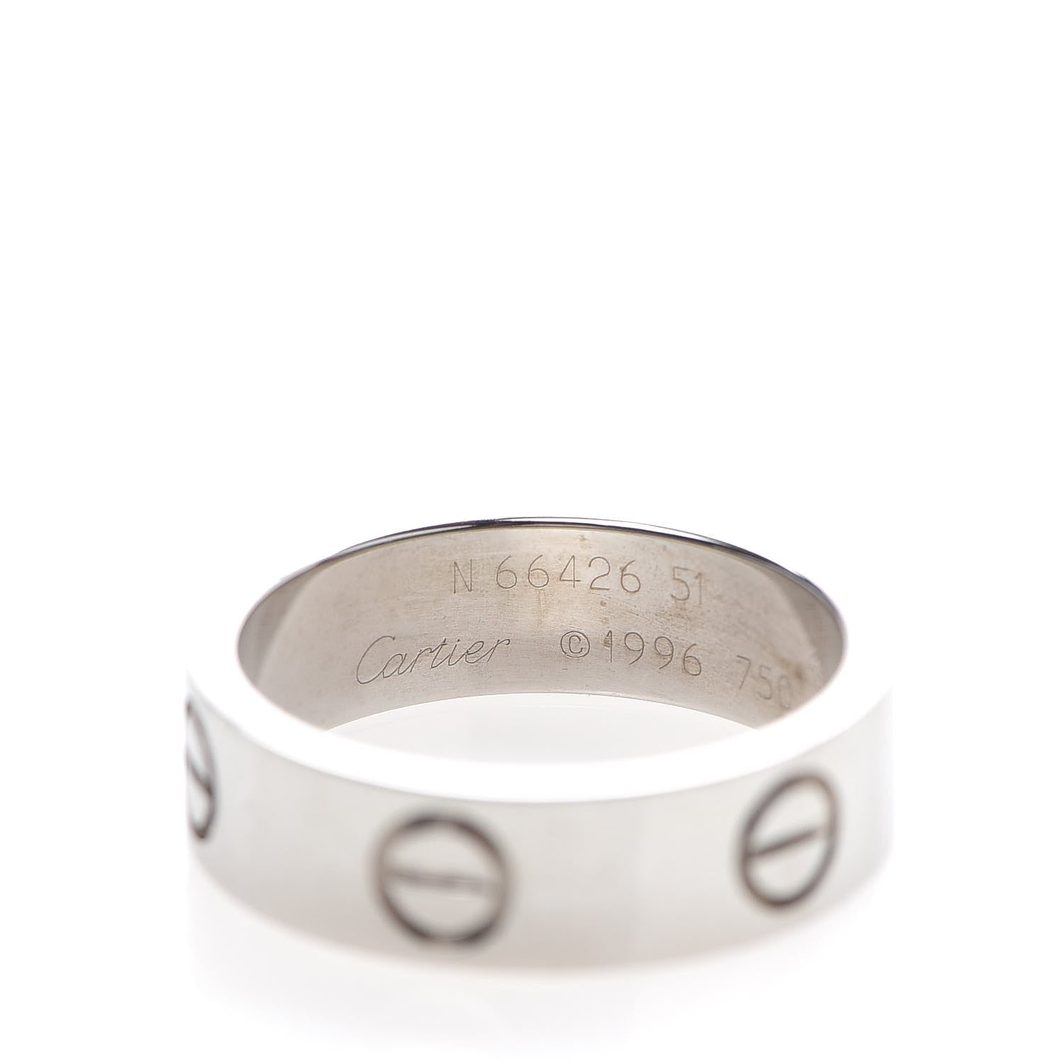 Cartier 18K White Gold 5.5mm LOVE Ring 51 5.75 4 of 4