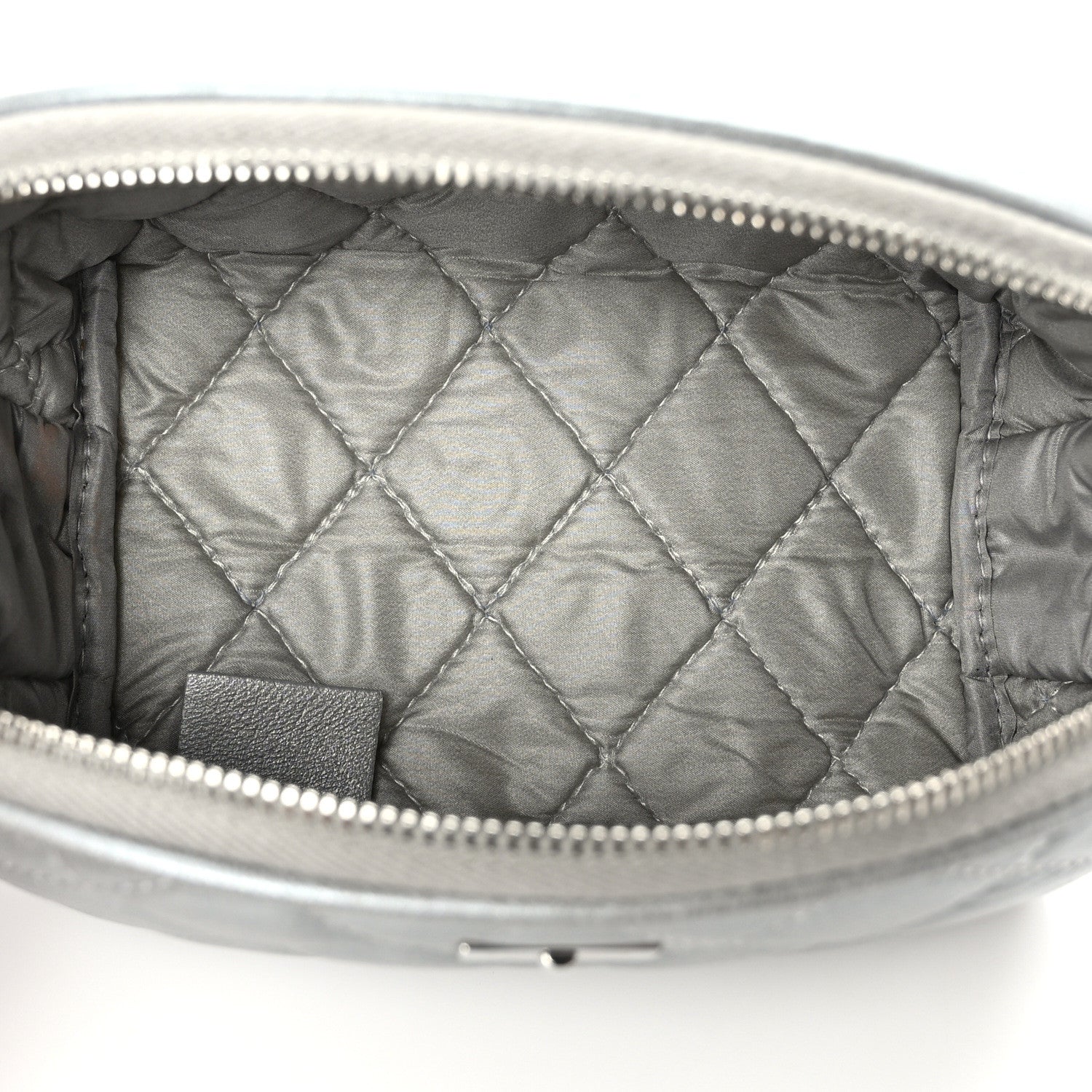 Chanel Metallic Lambskin Quilted Reissue Cosmetic Case Silver 4 of 8