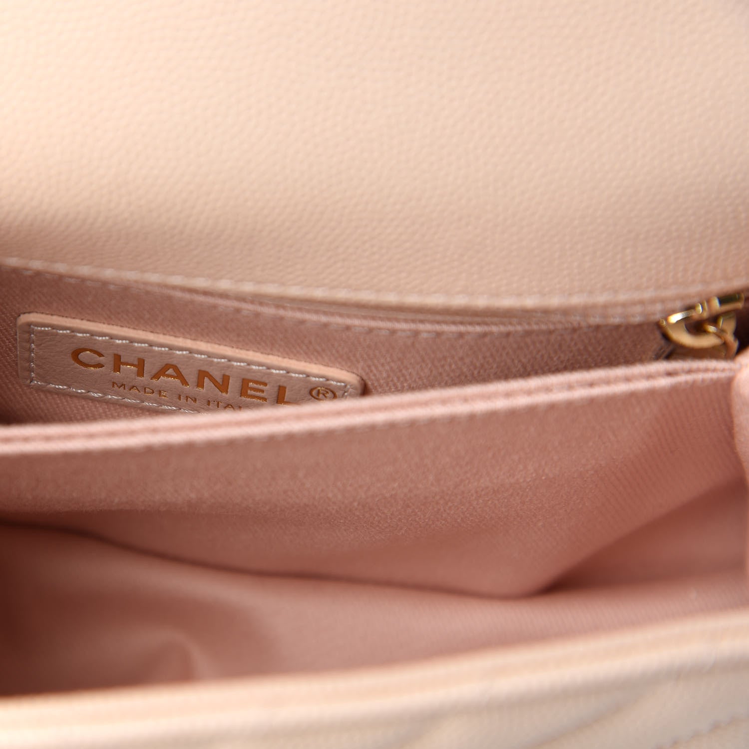 Chanel Caviar Lizard Embossed Chevron Quilted Mini Coco Handle Flap Beige 8 of 11