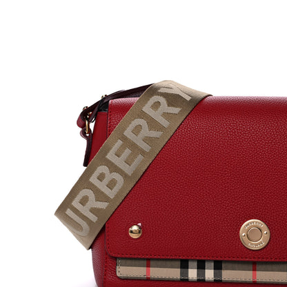 Burberry Calfskin Vintage Check Note Crossbody Bag Carmine Red 6 of 8